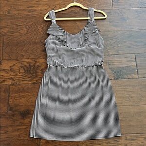 White House Black Market Monochrome Striped Dress